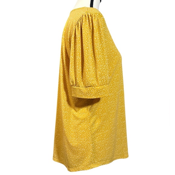 Adrianna Papell Mustard Blouse with White Accents - Picture 4 of 7